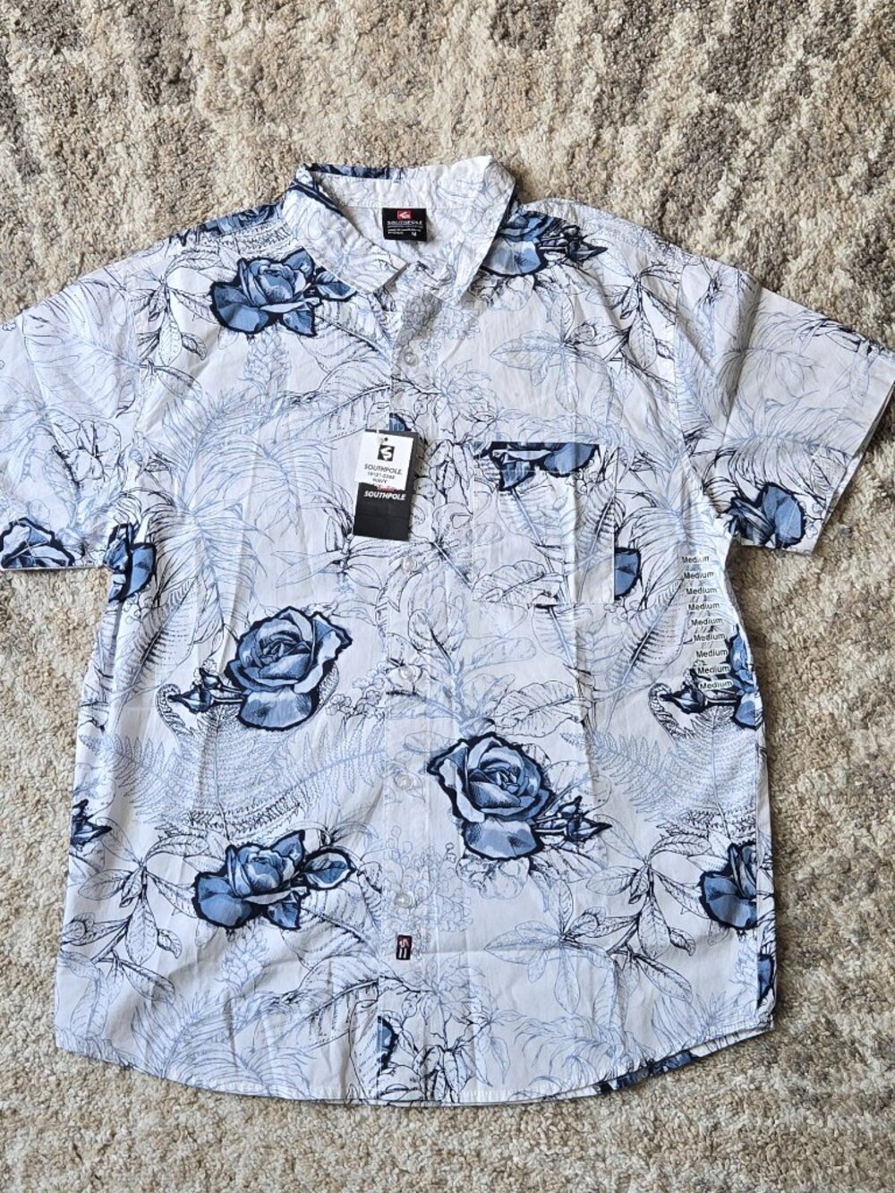 South Pole Men's Button Down Size M NWT
